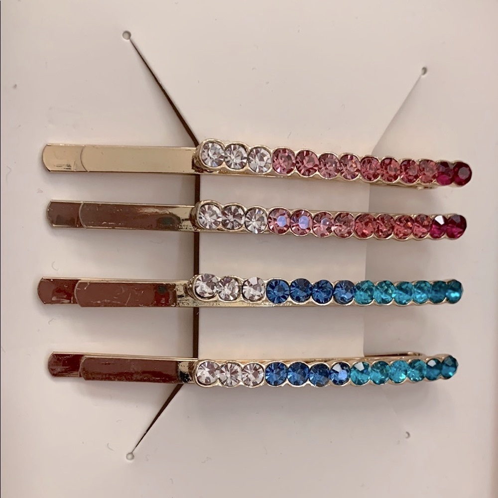 Colorful Rhinestones Gold Bobby Slides Set - Picture 2 of 3